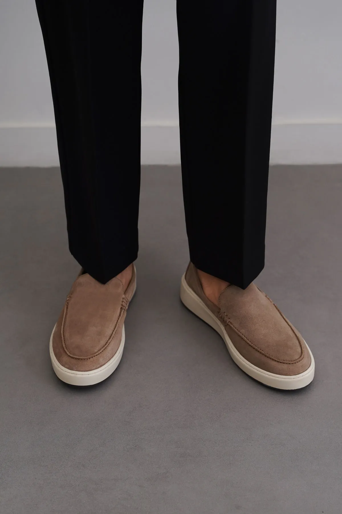 SUEDE LEATHER SLIP ON LOAFERS