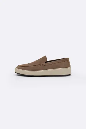 SUEDE LEATHER SLIP ON LOAFERS