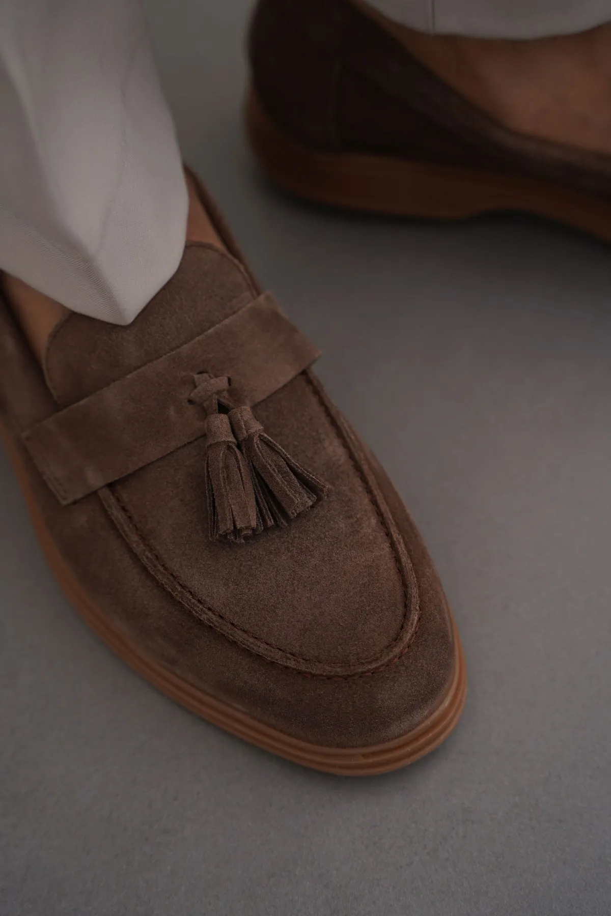SUEDE LEATHER TASSEL LOAFERS