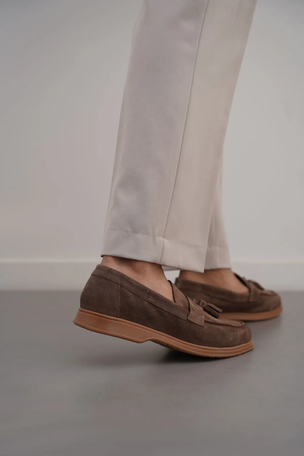 SUEDE LEATHER TASSEL LOAFERS
