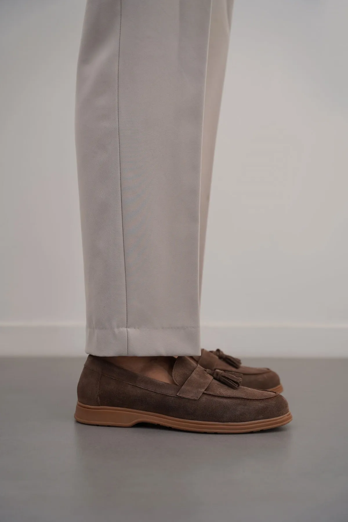 SUEDE LEATHER TASSEL LOAFERS