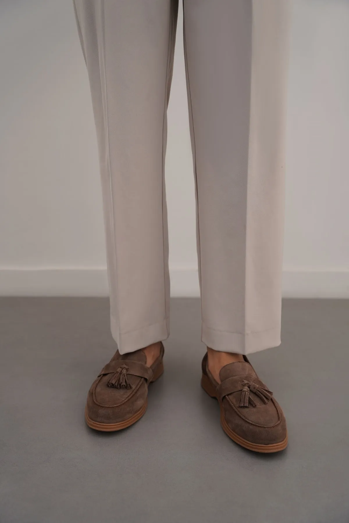SUEDE LEATHER TASSEL LOAFERS