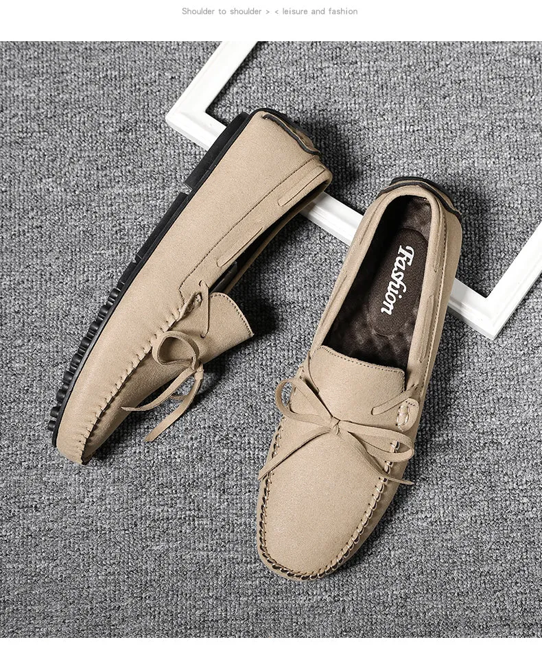 Suede Mens Loafers Luxury Brand Italian Designer Casual Shoes