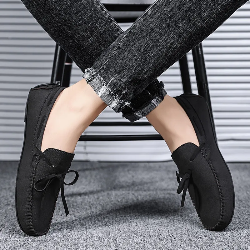 Suede Mens Loafers Luxury Brand Italian Designer Casual Shoes
