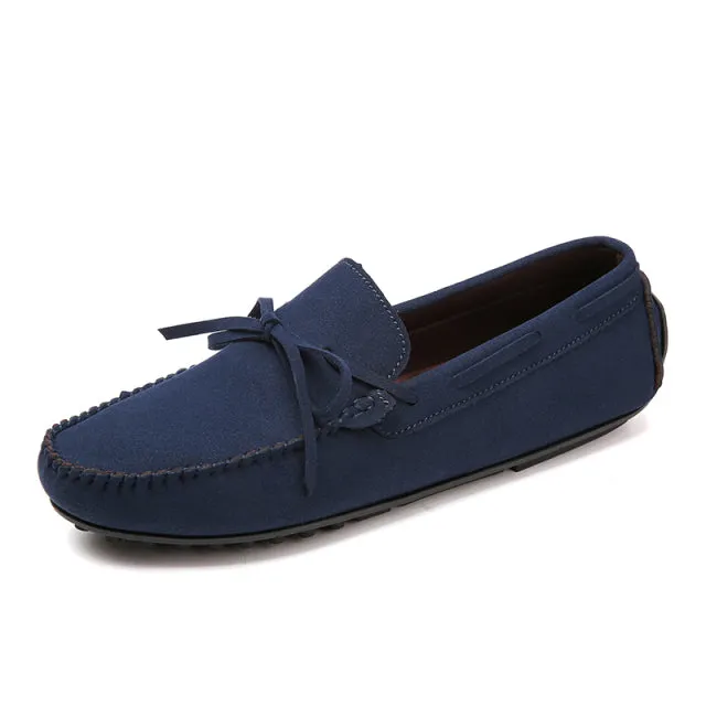 Suede Mens Loafers Luxury Brand Italian Designer Casual Shoes