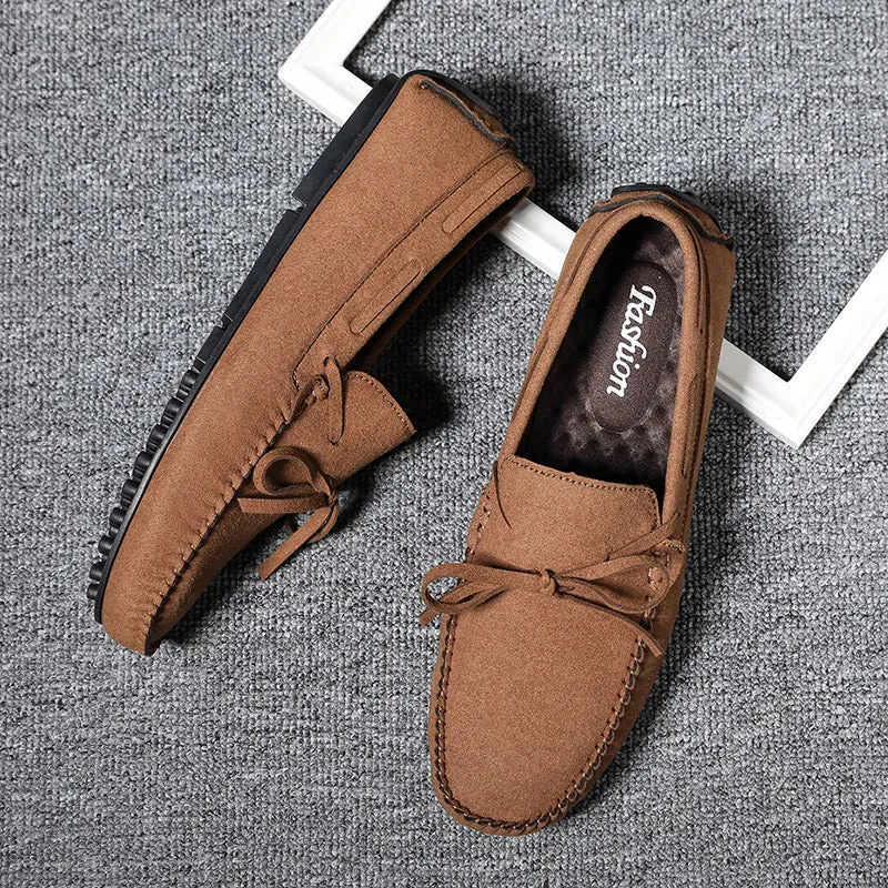 Suede Mens Loafers Luxury Brand Italian Designer Casual Shoes