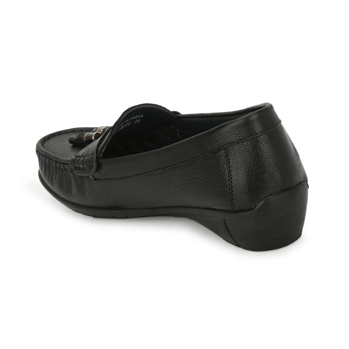 Sydney Tassel Black Leather Loafers