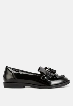 Tassel Detail Patent Loafers By Ruw