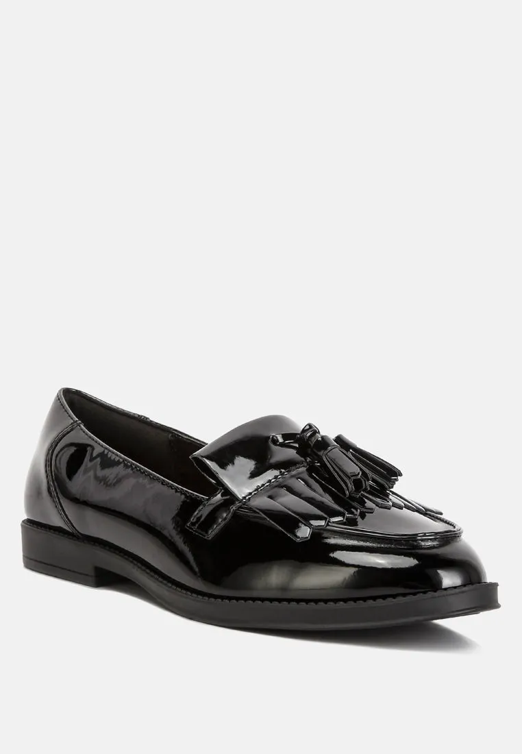 Tassel Detail Patent Loafers By Ruw