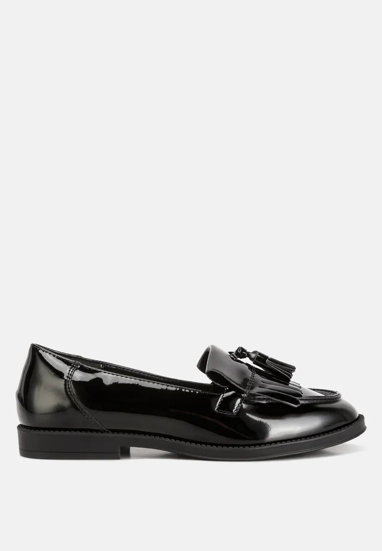Tassel Detail Patent Loafers By Ruw