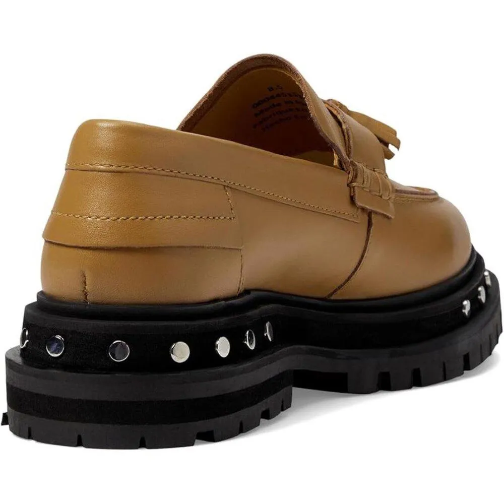 Teagan Caramel Cafe Leather Tassel Loafers
