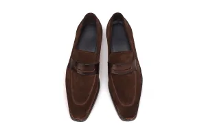Titan Tailor Brown Suede Penny Loafers