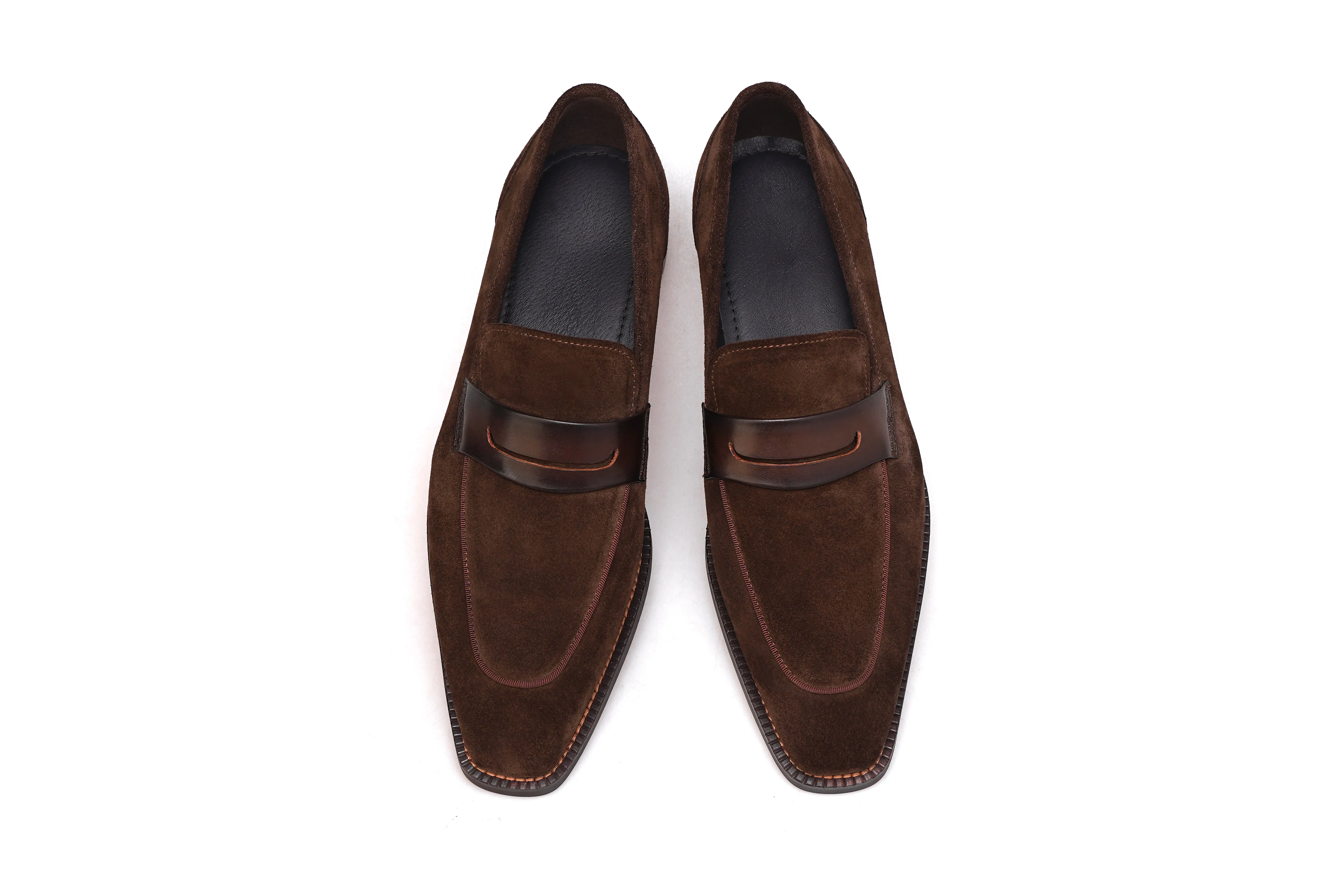Titan Tailor Brown Suede Penny Loafers