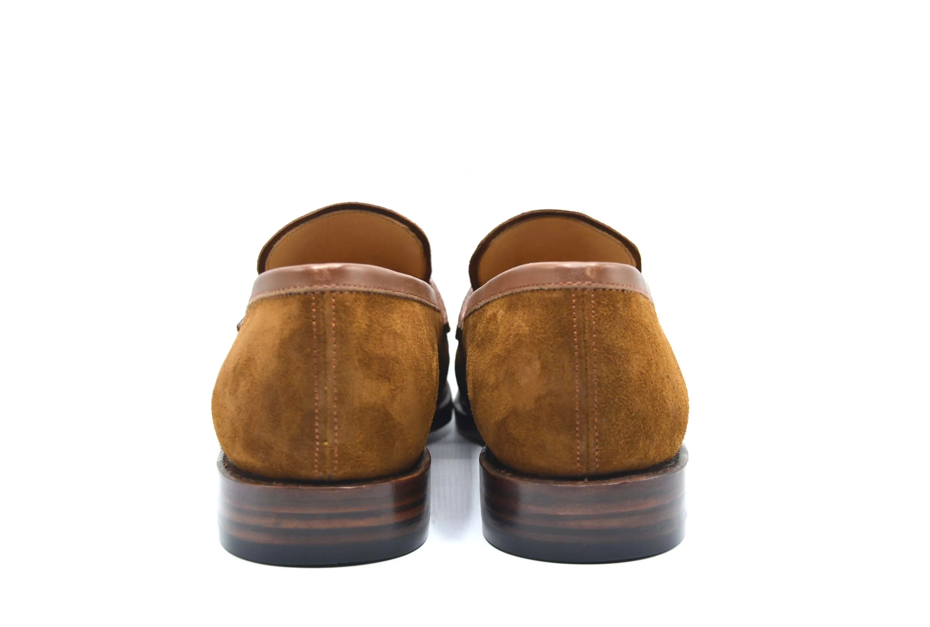 Tobacco Suede Penny Loafers