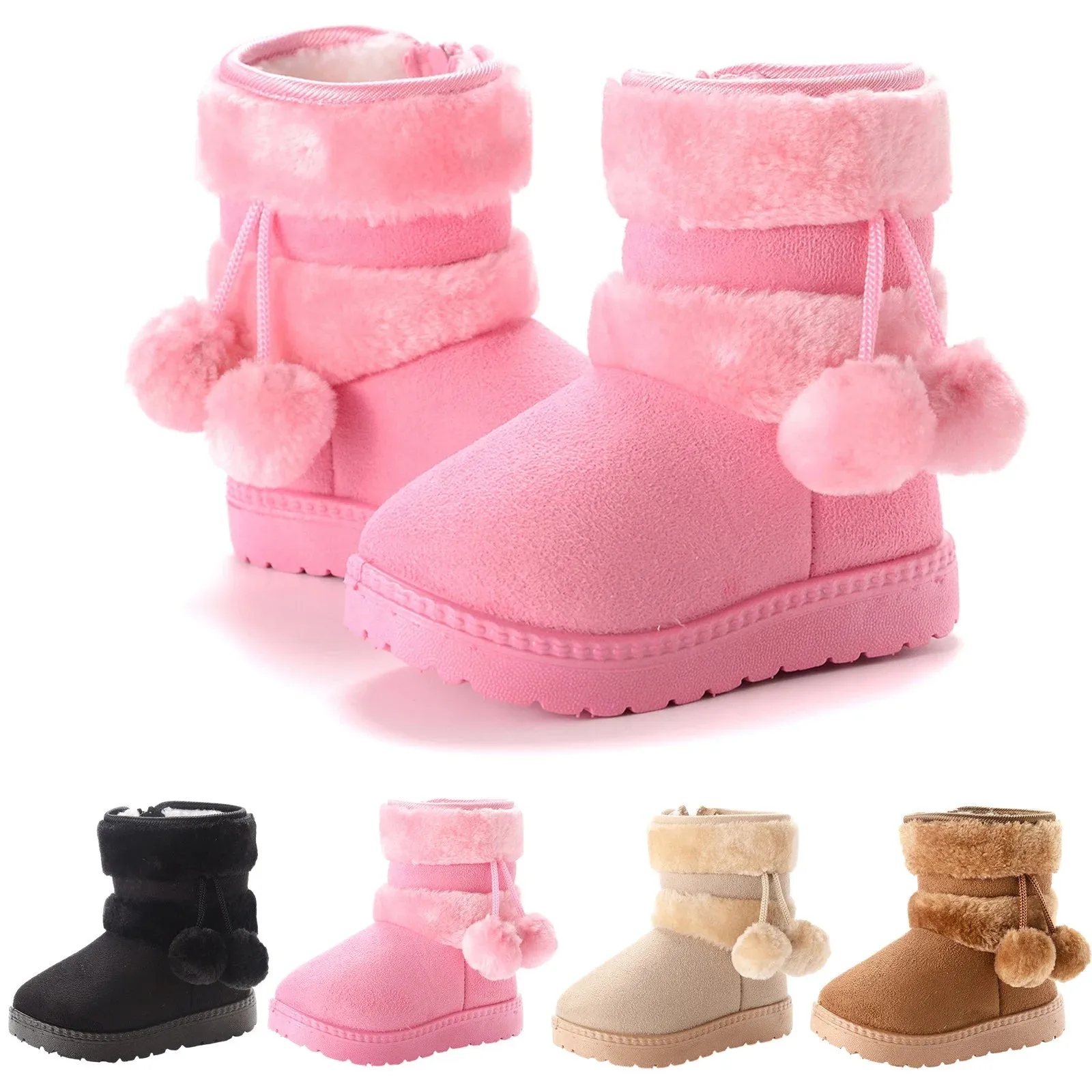 Toddler Little Kids Winter Snow Ankle Boots Non Slip Soft Sole Cotton Snow Boots for Boys Girls Kids Outdoor Winter Walking Shoes Infant Hiking Snow Boots