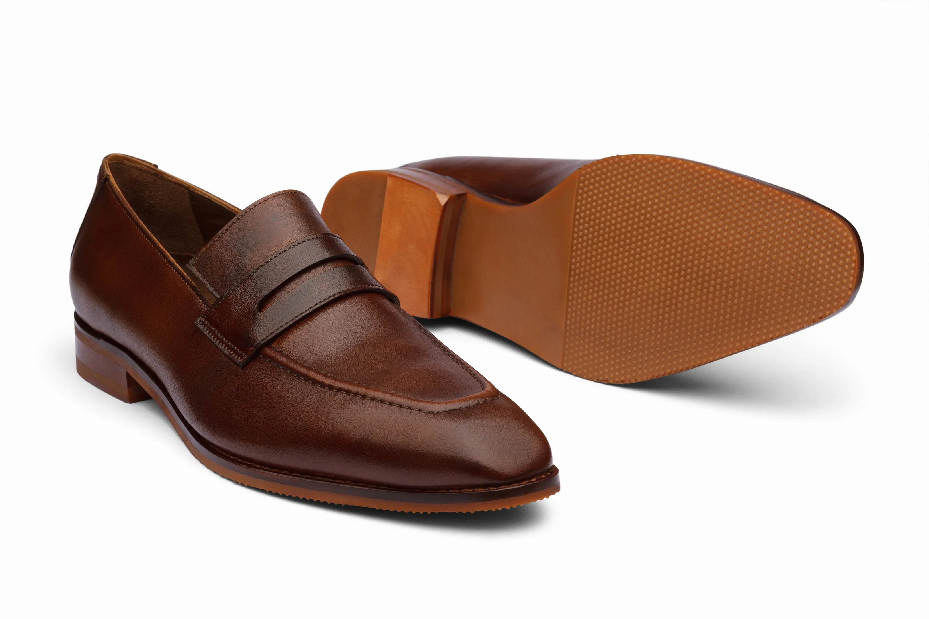 Vegano Penny Loafers - Tobacco