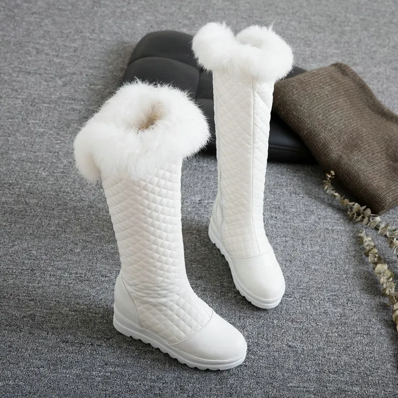 Warm Women Knee High Boots Black Snow Boots