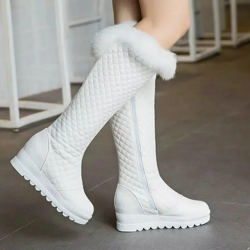 Warm Women Knee High Boots Black Snow Boots