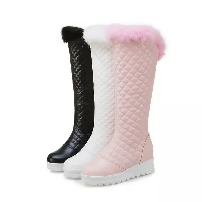 Warm Women Knee High Boots Black Snow Boots