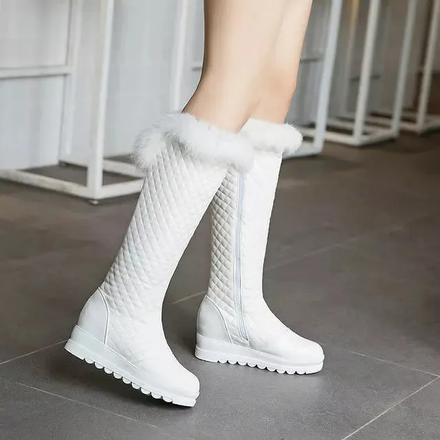 Warm Women Knee High Boots Black Snow Boots