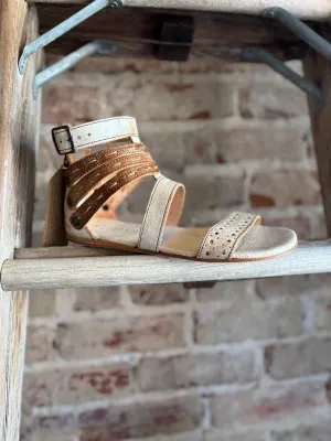 Washed Leather Sandals - Tan