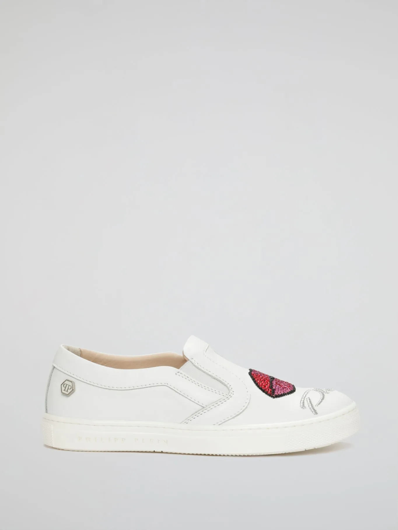 White Plein Wow Slip On Sneakers (Kids)