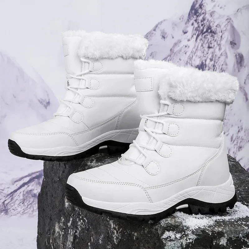 Winter Women's Snow Boots High Top Plus Velvet Women's Cotton Shoes Outdoor Warm Casual Shoes Comfortable Non-slip Hiking Boots