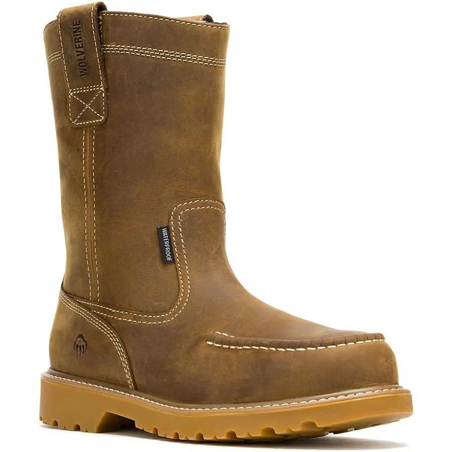 Wolverine Men's Floorhand Moc Toe Waterproof Pull On Wellington Work Boot - Wheat - W250029