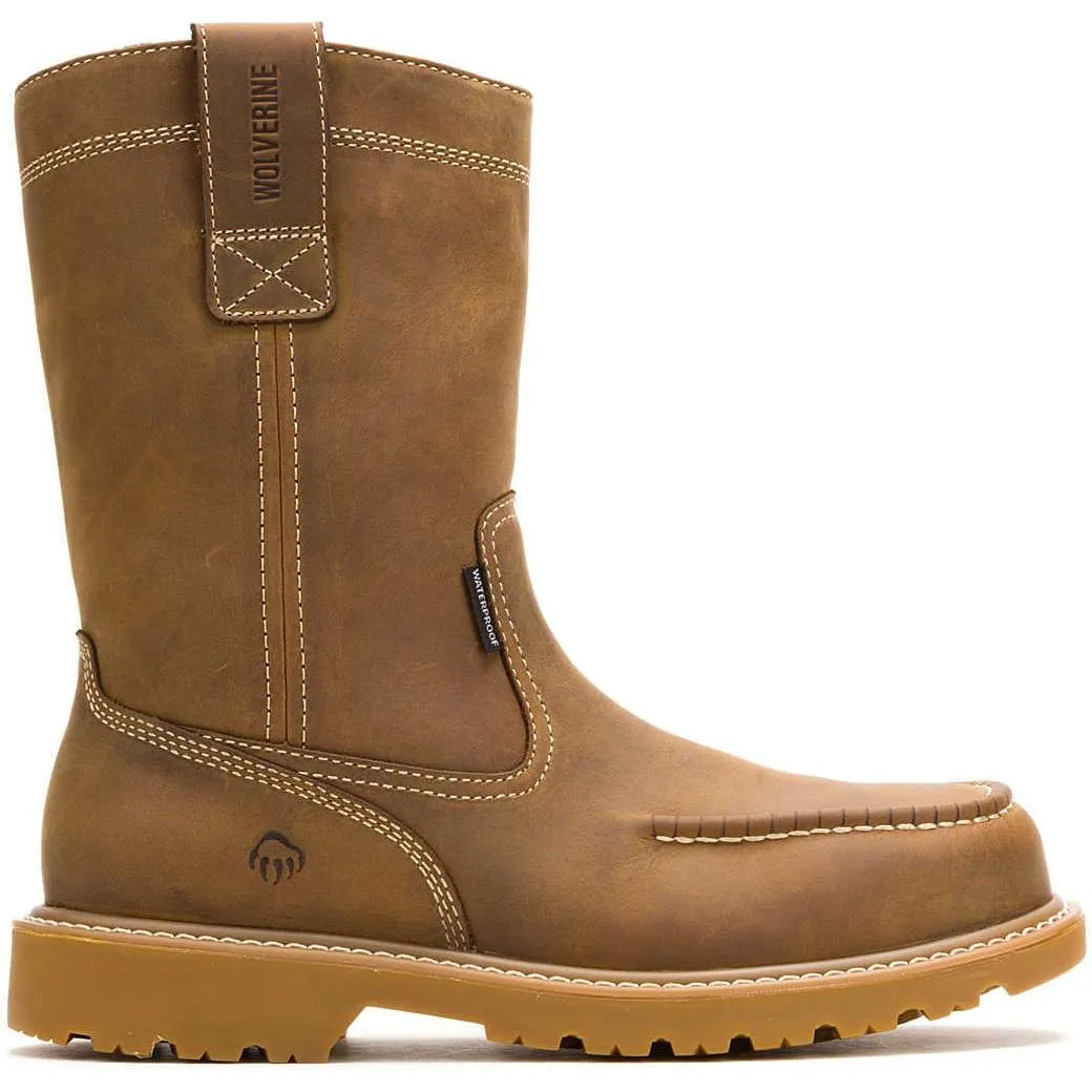 Wolverine Men's Floorhand Moc Toe Waterproof Pull On Wellington Work Boot - Wheat - W250029