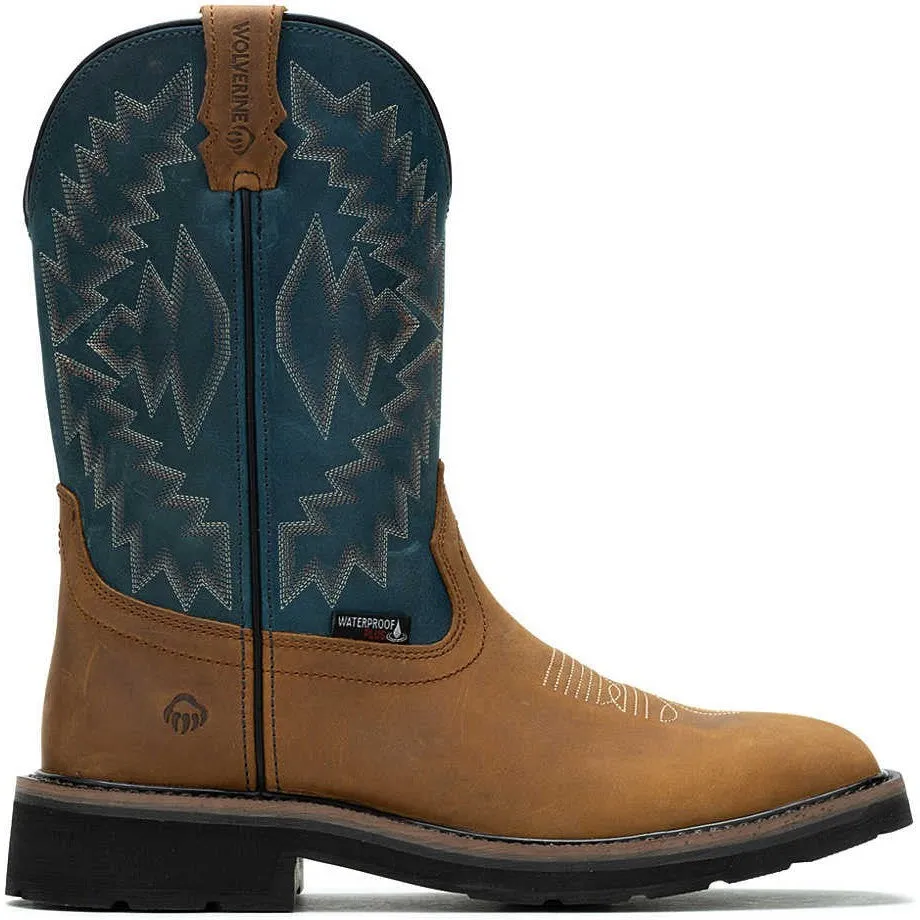 Wolverine Men's Rancher Arrow Steel Toe WP Western Work Boot- Blue - W241050
