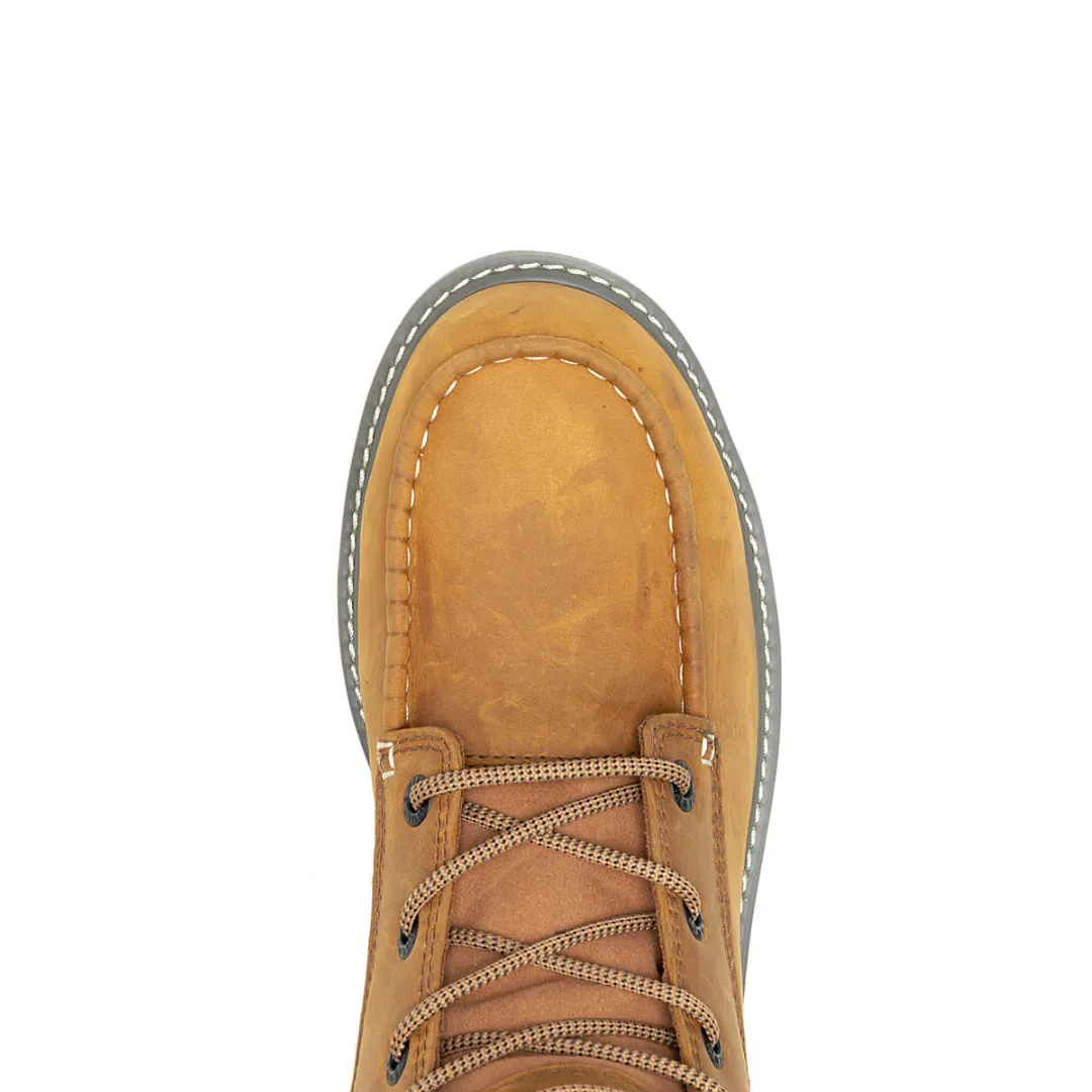 WOLVERINE W231116-EW TRADE WEDGE 6'' MOC TOE ST WP MN'S (Extra Wide) Wheat Leather Work Boots