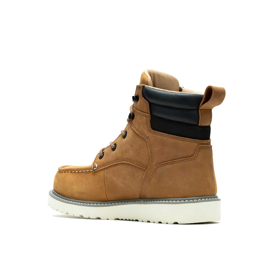 WOLVERINE W231116-EW TRADE WEDGE 6'' MOC TOE ST WP MN'S (Extra Wide) Wheat Leather Work Boots