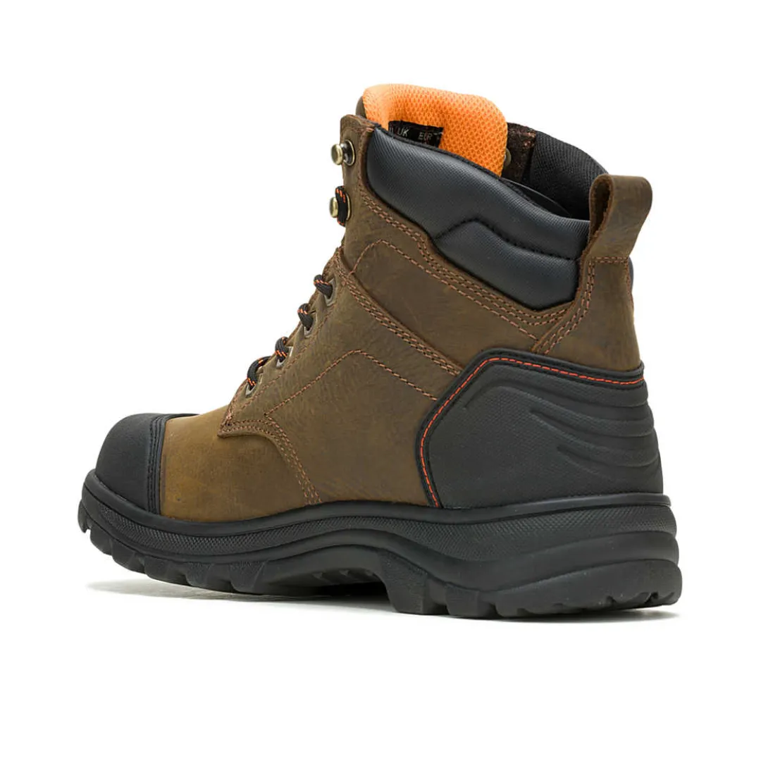 WOLVERINE W240055-EW CARLSBAD 6'' CAP TOE WP MN'S (Extra Wide) Brown Leather Work Boots
