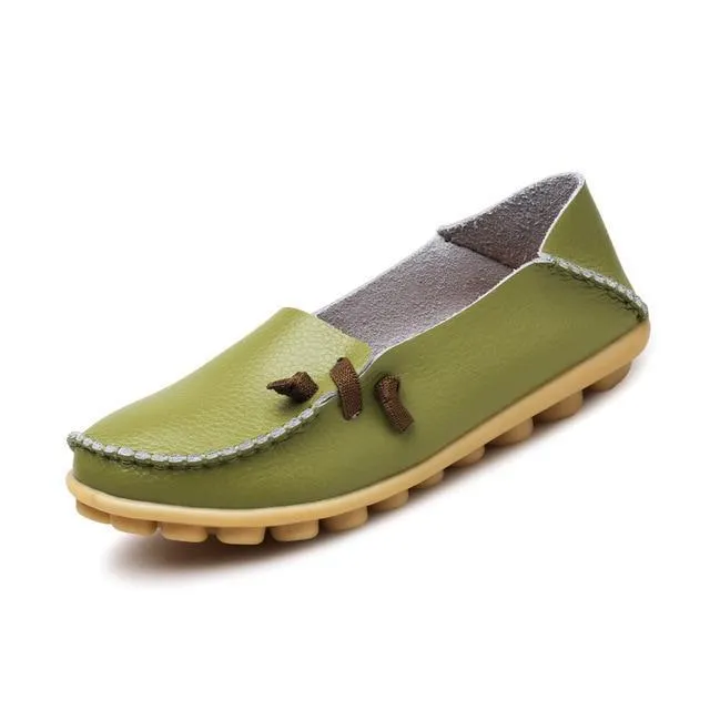Women Shoes Flats Genuine Leather Loafers Fashion Moccasins Shoes