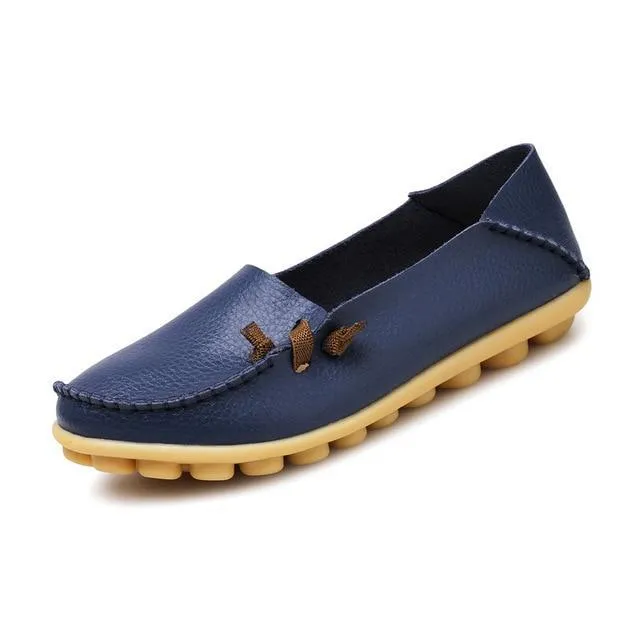 Women Shoes Flats Genuine Leather Loafers Fashion Moccasins Shoes