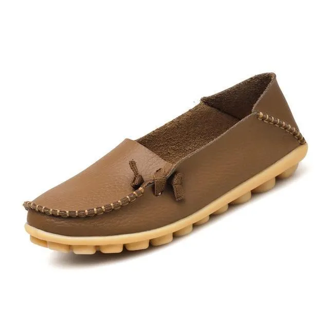 Women Shoes Flats Genuine Leather Loafers Fashion Moccasins Shoes
