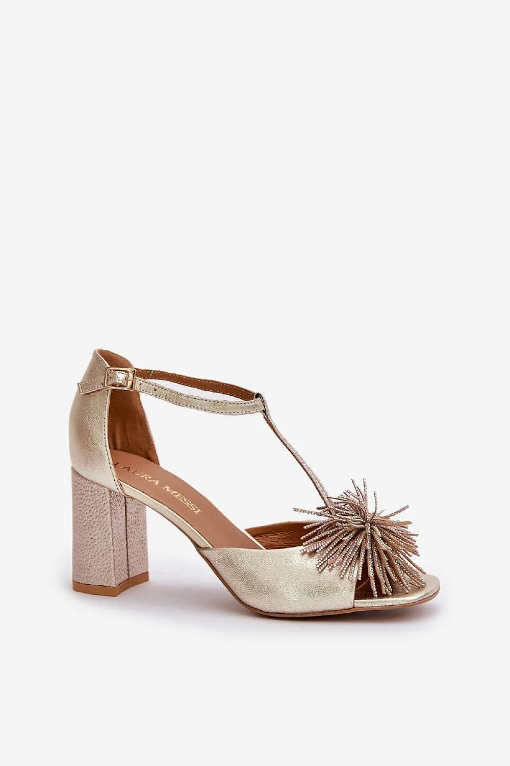 Women's leather heel sandals