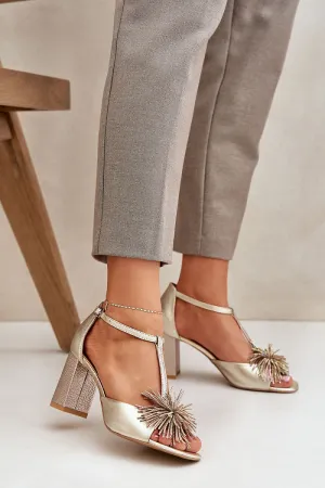Women's leather heel sandals