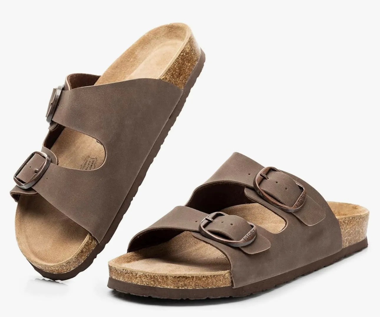 Women’s Leather Sandals with Cork Footbed