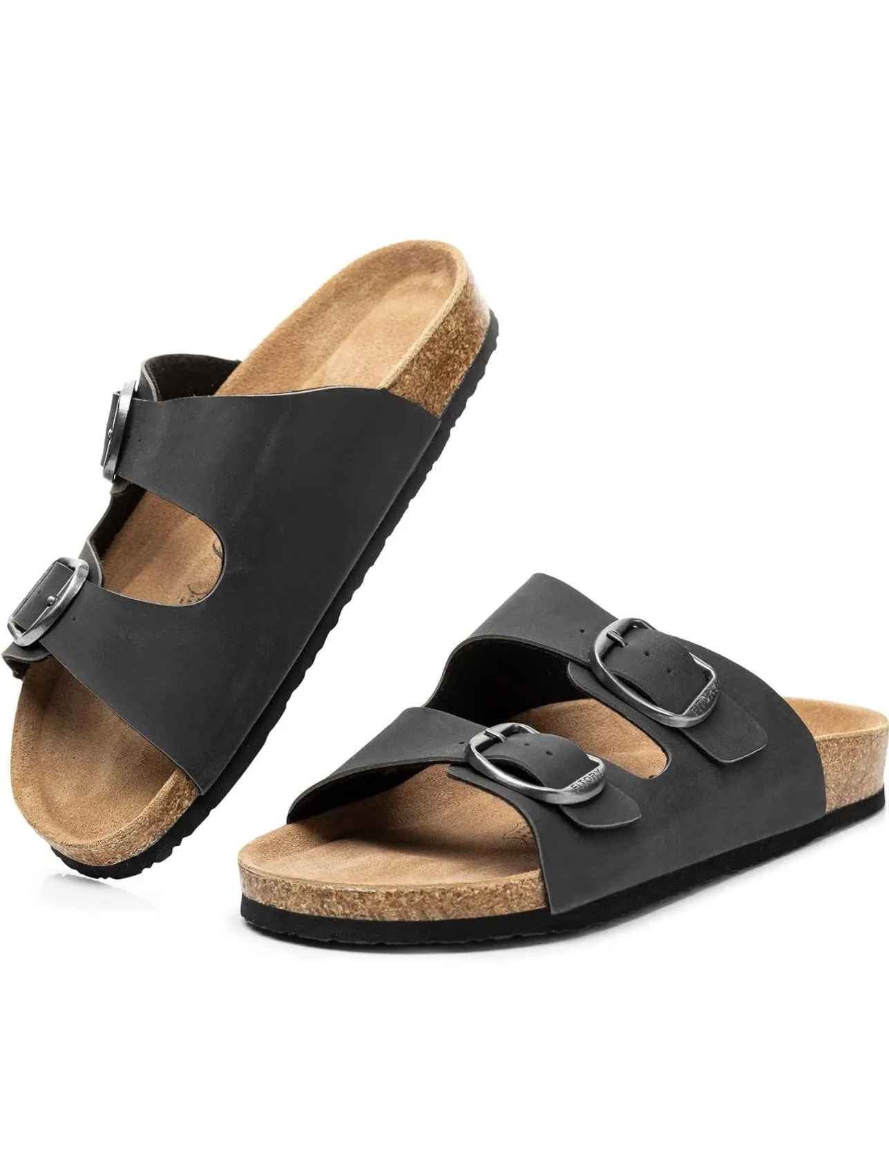 Women’s Leather Sandals with Cork Footbed