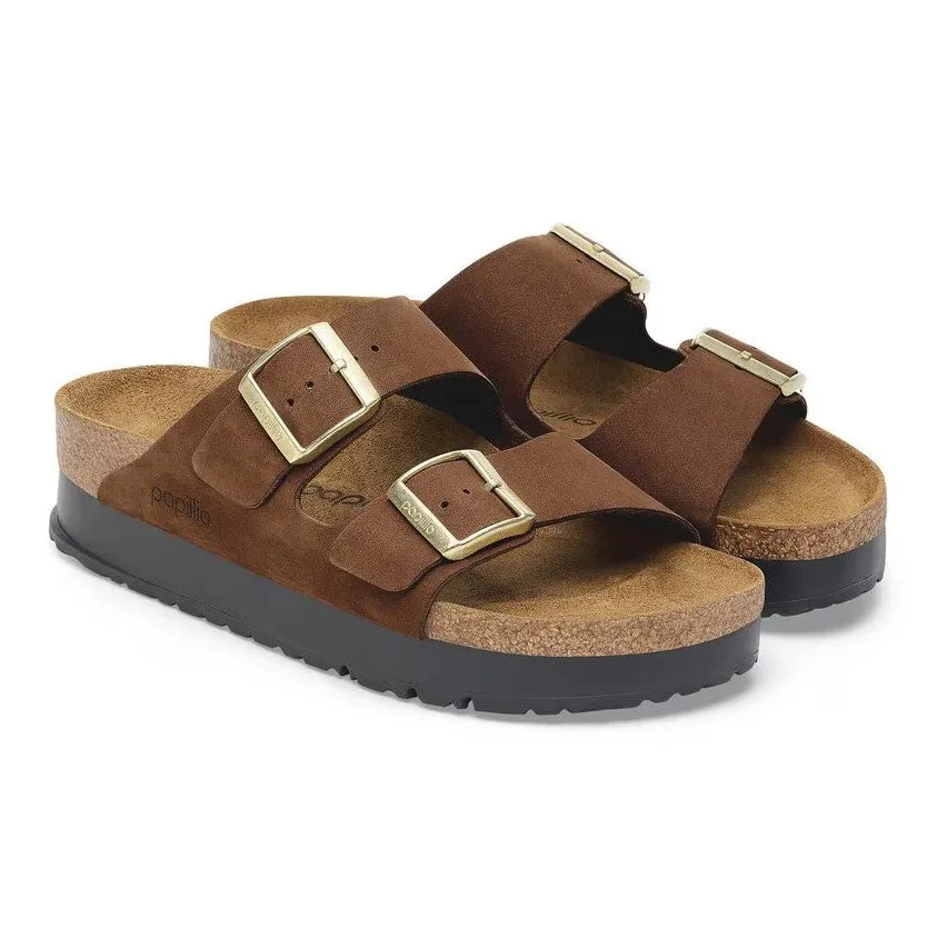 Women's Papillio Arizona Flex Platform Nubuck Leather 1028366 Color:  Dark Tea