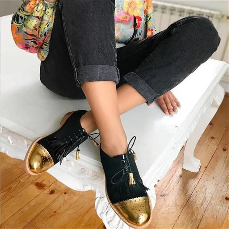 Zoya Color Contrast Tassel Brogues - 4 Colors