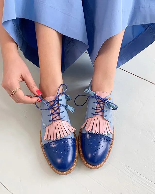 Zoya Color Contrast Tassel Brogues - 4 Colors