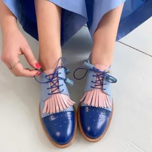 Zoya Color Contrast Tassel Brogues - 4 Colors