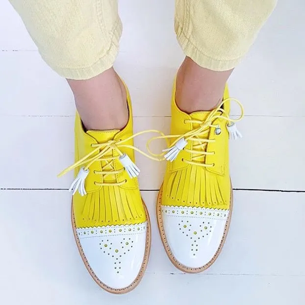 Zoya Color Contrast Tassel Brogues - 4 Colors